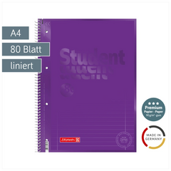Collegeblock Premium Student Colour Code | A4, Lineatur 27, 80 Blatt, purple
