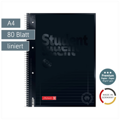 Collegeblock Premium Student Colour Code | A4, Lineatur 27, 80 Blatt, onyx