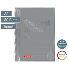 Collegeblock Premium Student Colour Code | A4, Lineatur 27, 80 Blatt, silver