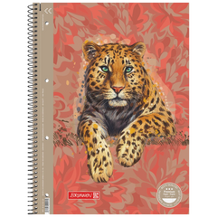 Collegeblock Premium „Leopard“ Safari World | A4, Lineatur 27, 80 Blatt, orange/braun