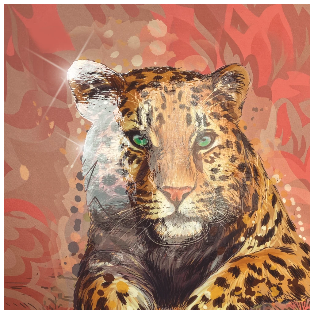 Collegeblock Premium „Leopard“ Safari World | A4, Lineatur 27, 80 Blatt, orange/braun