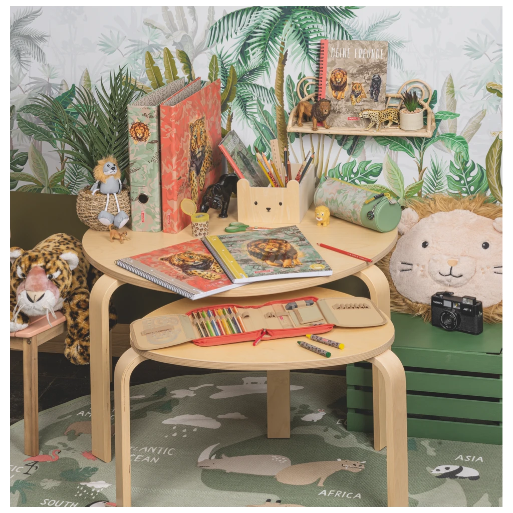 Collegeblock Premium „Leopard“ Safari World | A4, Lineatur 27, 80 Blatt, orange/braun