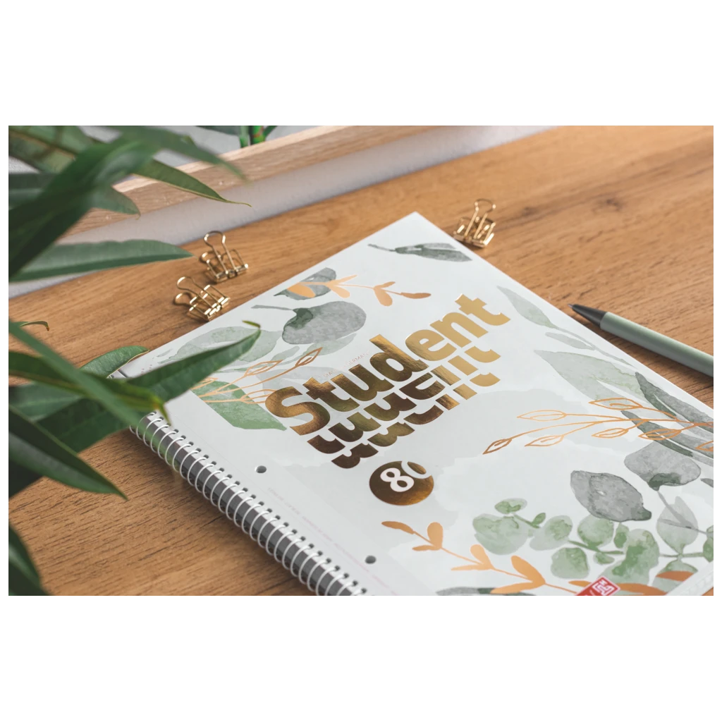 Collegeblock Premium Student „Bloom“ | A4, Lineatur 27, 80 Blatt