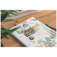 Collegeblock Premium Student „Bloom“ | A4, Lineatur 27, 80 Blatt