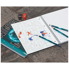 Collegeblock Premium Ninja Power | A4, Lineatur 27, 80 Blatt, orange/schwarz