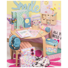 Collegeblock Premium Student Happy Hippie | A4, Lineatur 27, 80 Blatt, mehrfarbig, pastell