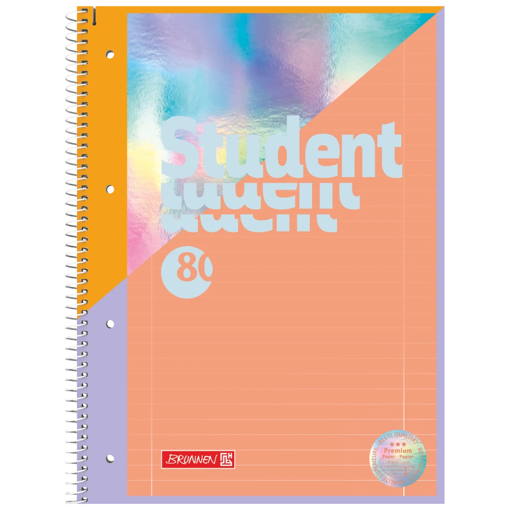 Collegeblock Premium Student „Intoxicate“ | A4, Lineatur 27, 80 Blatt, koralle