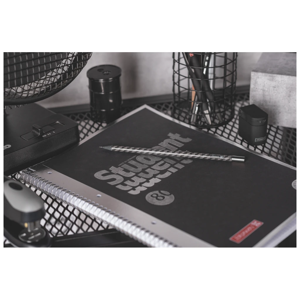 Collegeblock Premium Student „Hardwired“ | A4, Lineatur 27, 80 Blatt, schwarz/silber