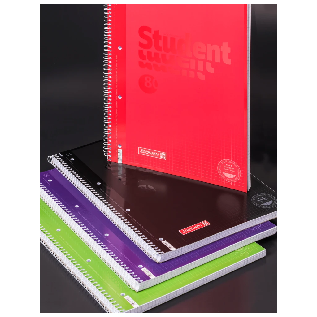 Collegeblock Premium Student Colour Code | A4, Lineatur 28, 80 Blatt, red