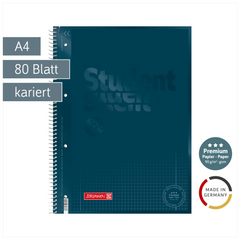 Collegeblock Premium Student Colour Code | A4, Lineatur 28, 80 Blatt, denim