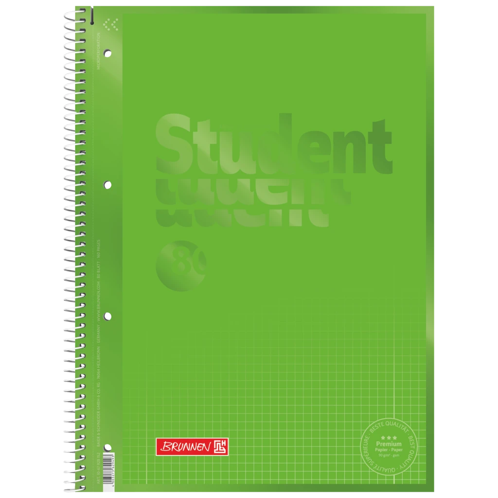 Collegeblock Premium Student Colour Code | A4, Lineatur 28, 80 Blatt, kiwi