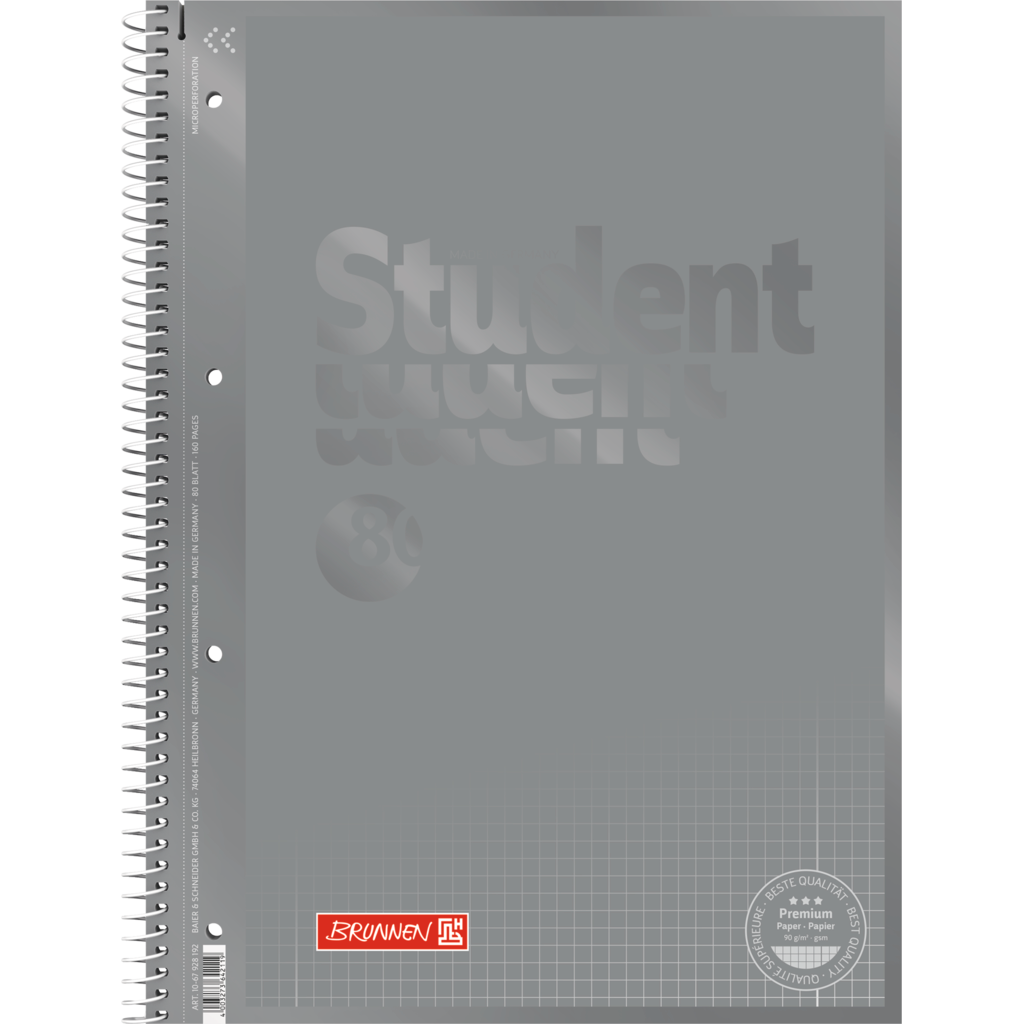 Collegeblock Premium Student Colour Code A4 Lineatur 28 | 80 Blatt, silver
