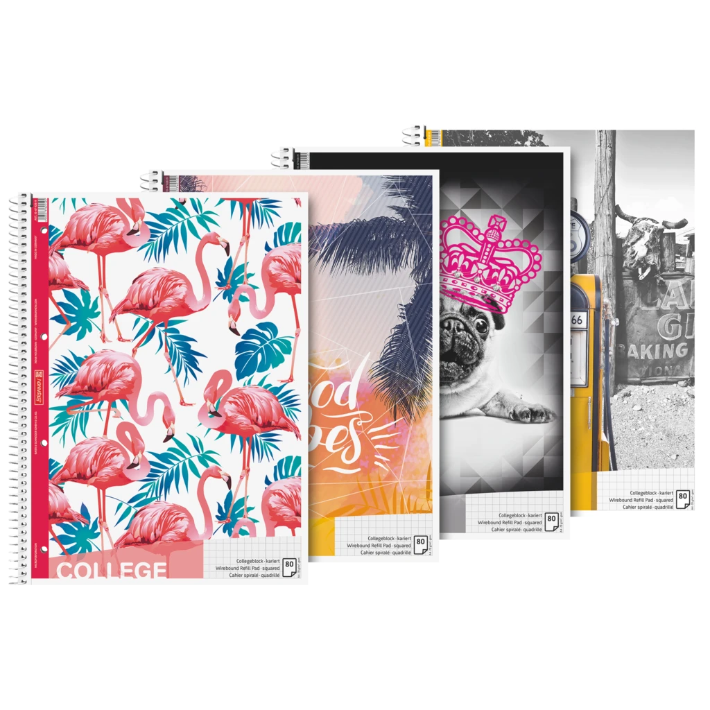 Collegeblock „Trend“ | A4, Lineatur 28, 80 Blatt, sortiert