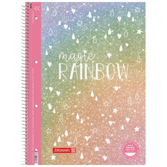 Collegeblock Premium Magic Rainbow | A4, Lineatur 28, 80 Blatt, rosarot/violett