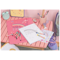 Collegeblock Premium Magic Rainbow | A4, Lineatur 28, 80 Blatt, rosarot/violett