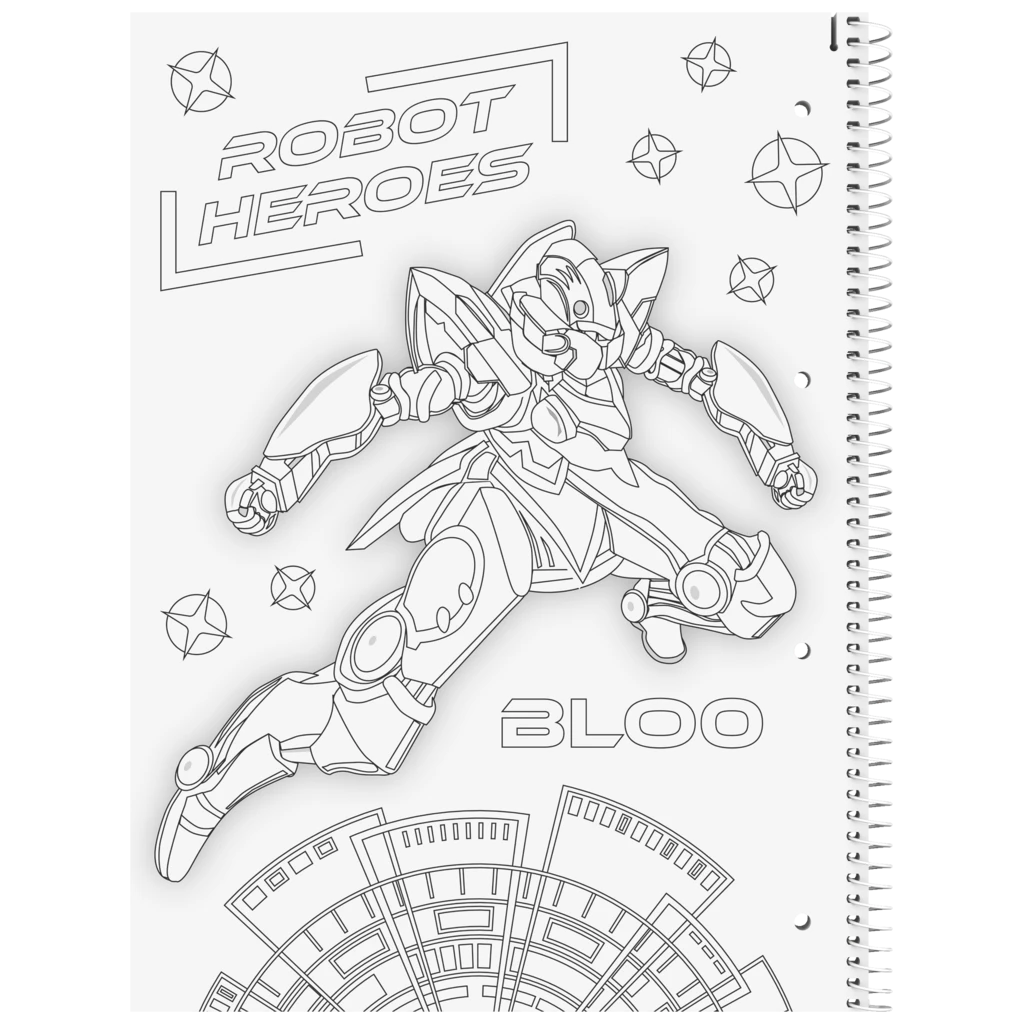 Collegeblock Premium Student Robot Heroes | A4, Lineatur 28, 80 Blatt, dunkelblau/mint