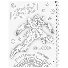 Collegeblock Premium Student Robot Heroes | A4, Lineatur 28, 80 Blatt, dunkelblau/mint