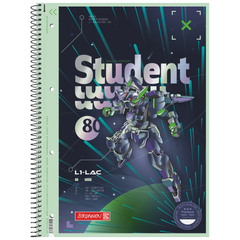 Collegeblock Premium Student Robot Heroes | A4, Lineatur 28, 80 Blatt, dunkelblau/mint