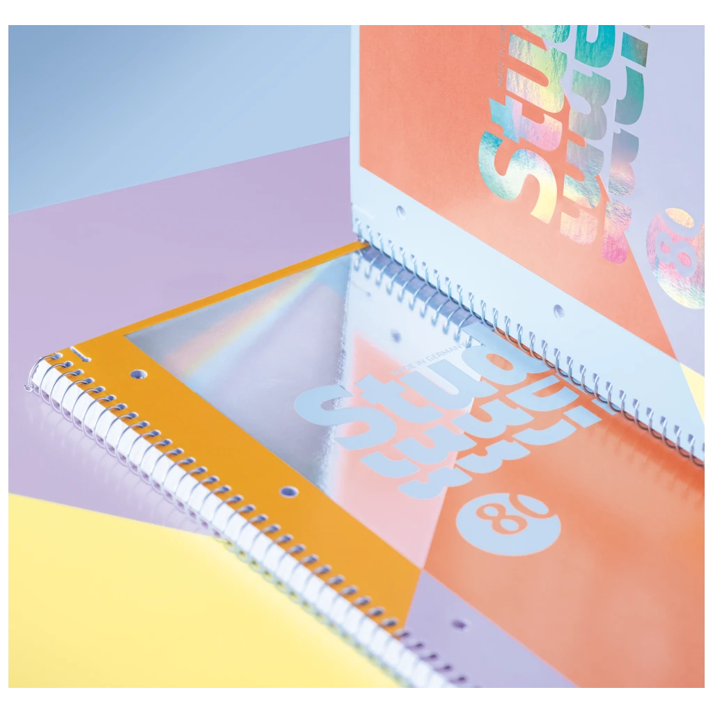 Collegeblock Premium Student „Intoxicate“ | A4, Lineatur 28, 80 Blatt, koralle/violett