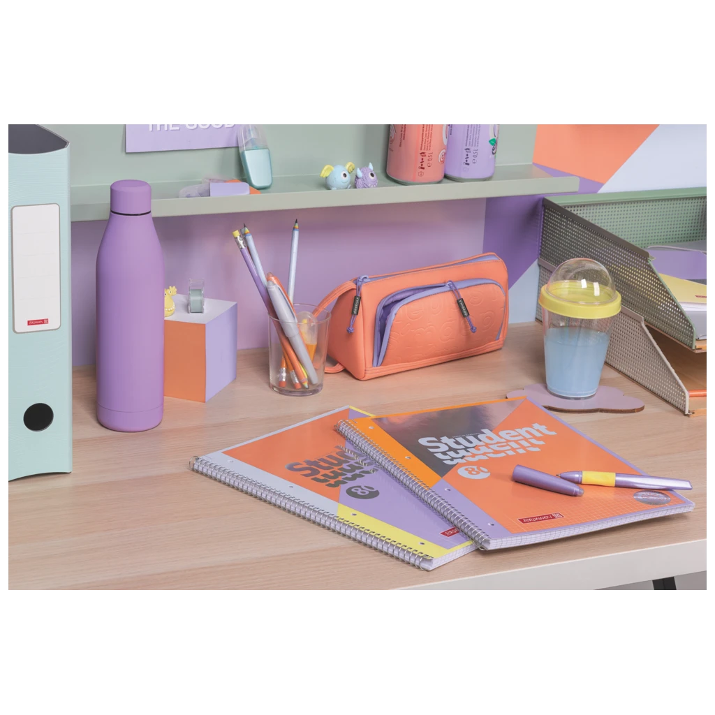 Collegeblock Premium Student „Intoxicate“ | A4, Lineatur 28, 80 Blatt, koralle/violett