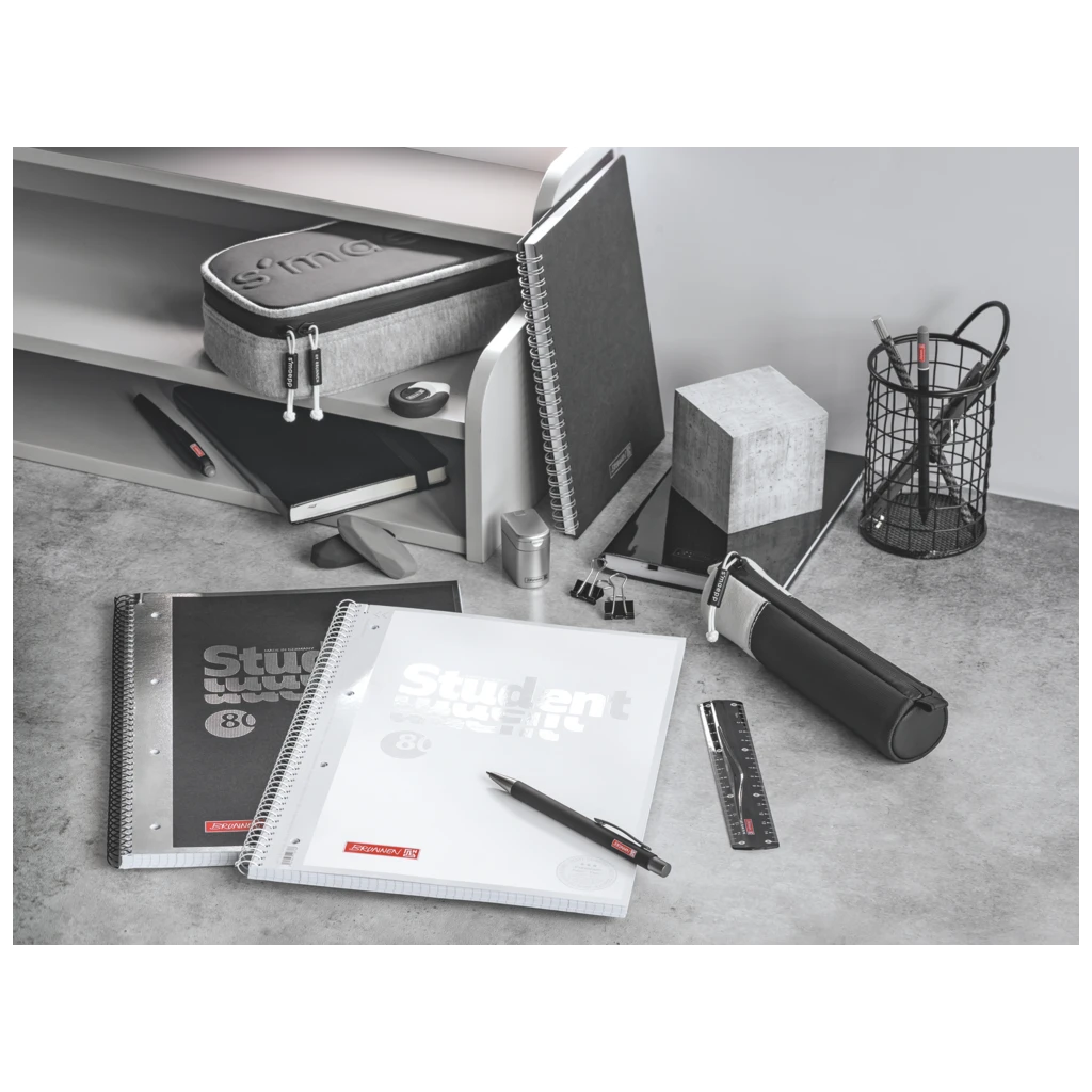 Collegeblock Premium Student „Hardwired“ | A4, Lineatur 28, 80 Blatt, schwarz