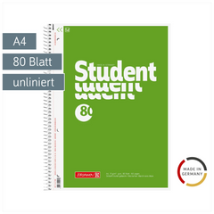 Collegeblock Student | A4, Lineatur 20, 80 Blatt, grün