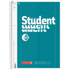 Collegeblock Student „DUO“ | A4, kariert/liniert, 80 Blatt, petrol