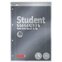 Collegeblock Premium Student Spirale oben | A4, Lineatur 28, 80 Blatt, anthrazit