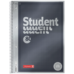 Collegeblock Premium Student | A4, kariert, 80 Blatt, anthrazit