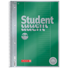Collegeblock Premium Student „DUO“ | A4, kariert/liniert, 80 Blatt, grün