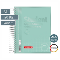 Collegeblock Premium Student Colour Code | A6, kariert, 120 Blatt, mint