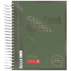 Collegeblock Premium Student Colour Code | A6, kariert, 120 Blatt, olive