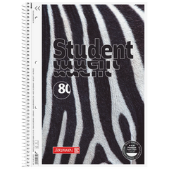 Collegeblock Premium Student „Zebra“ | A4, Lineatur 28, 80 Blatt, mehrfarbig