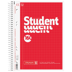 Collegeblock Student | A5, Lineatur 5, 160 Blatt, rot