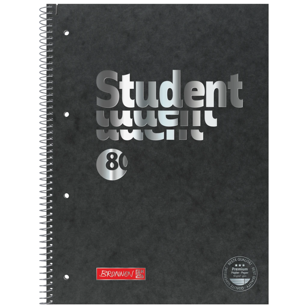 Collegeblock Premium Student FACT!plus | A4, Lineatur 27, 80 Blatt, schwarz