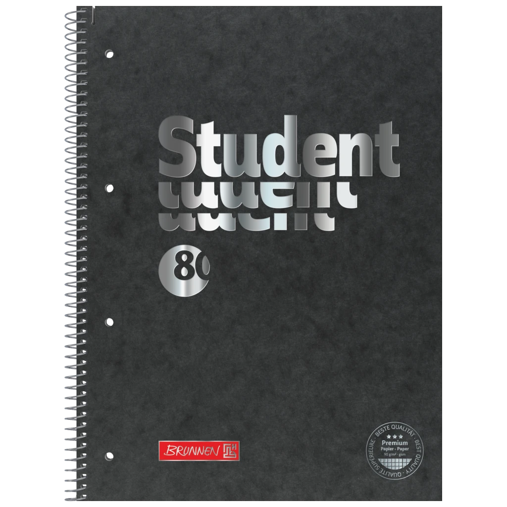 Collegeblock Premium Student FACT!plus | A4, Lineatur 28, 80 Blatt, schwarz
