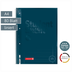 Collegeblock Premium Student Colour Code | A4, Lineatur 27, 80 Blatt, denim