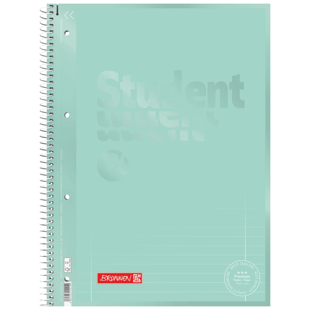 Collegeblock Premium Student Colour Code | A4, Lineatur 27, 80 Blatt, mint