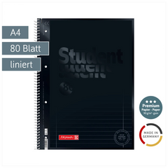 Collegeblock Premium Student Colour Code | A4, Lineatur 27, 80 Blatt, onyx
