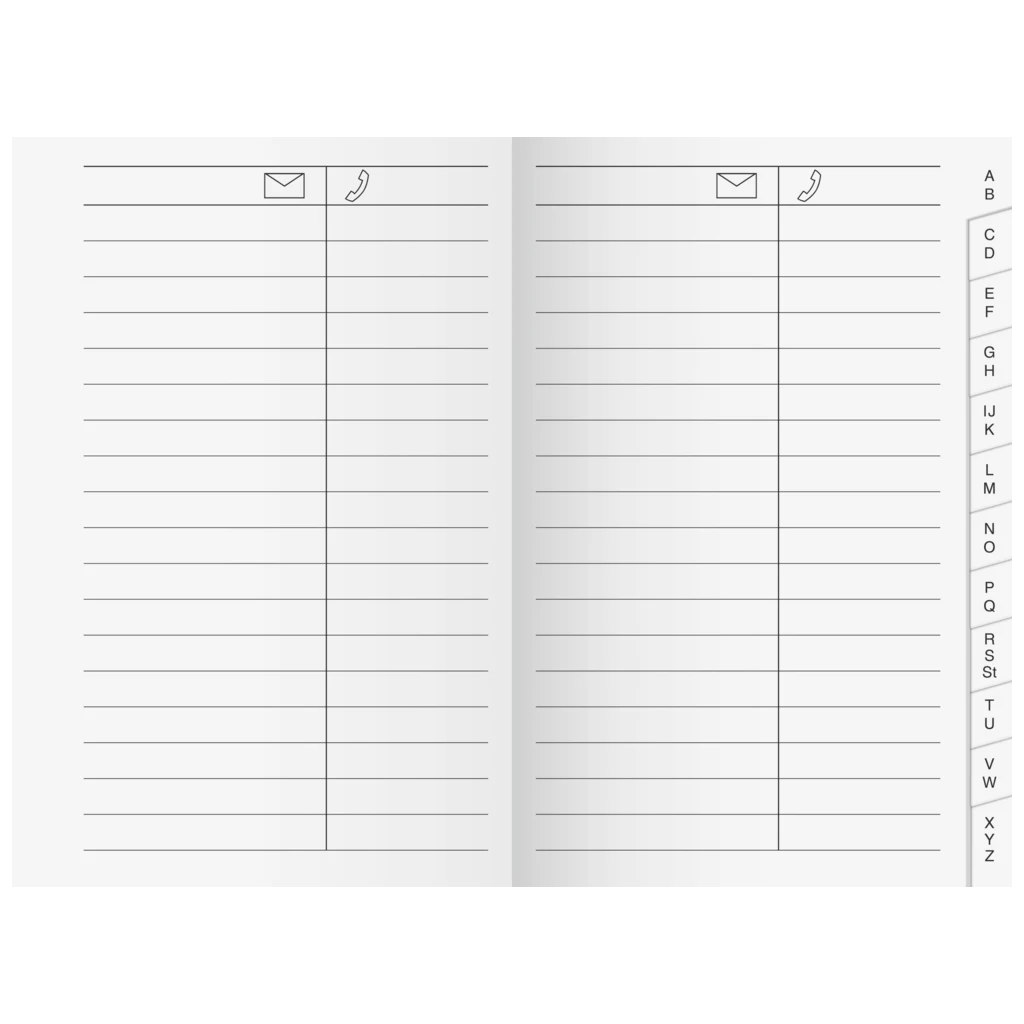 Adress-Registerheft | 6,5×10,1 cm, Karton, weiß