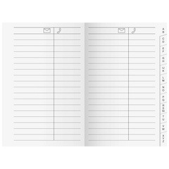 Adress-Registerheft | 6,5×10,1 cm, Karton, weiß