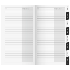 Adress-Registerheft | 7,8×15,3 cm, Karton, weiß