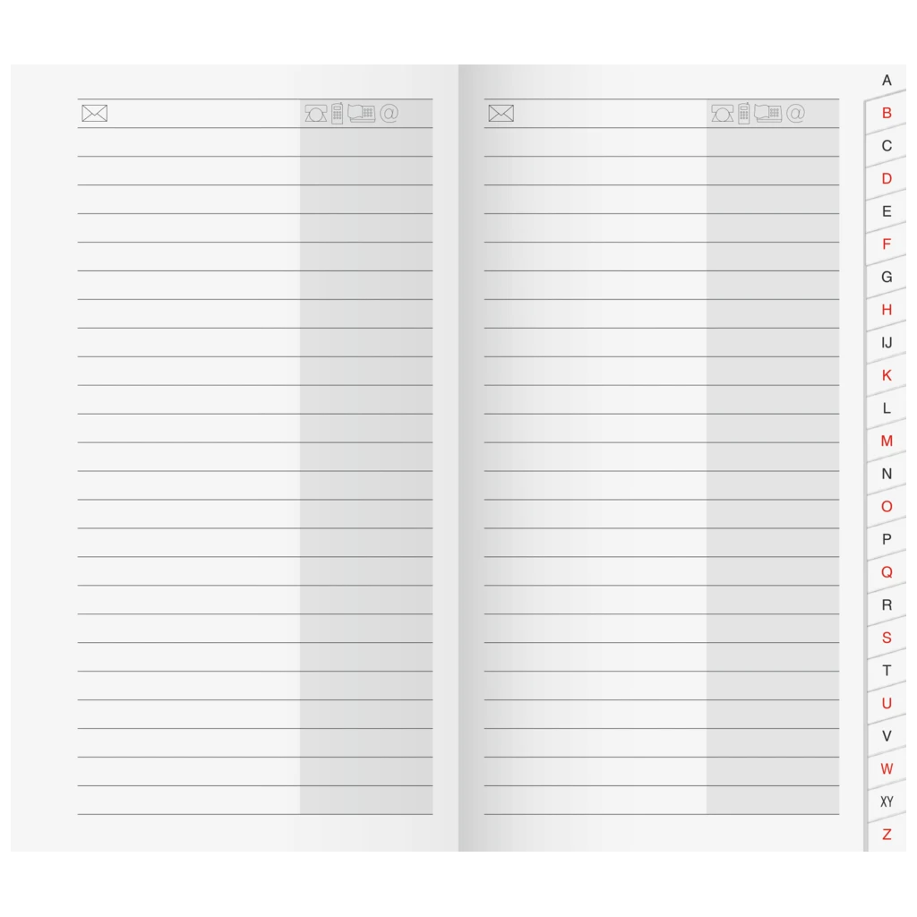 Adress-Registerheft laminierte Taben | 87×153 mm, Karton, weiß