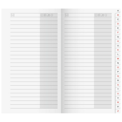 Adress-Registerheft laminierte Taben | 87×153 mm, Karton, weiß