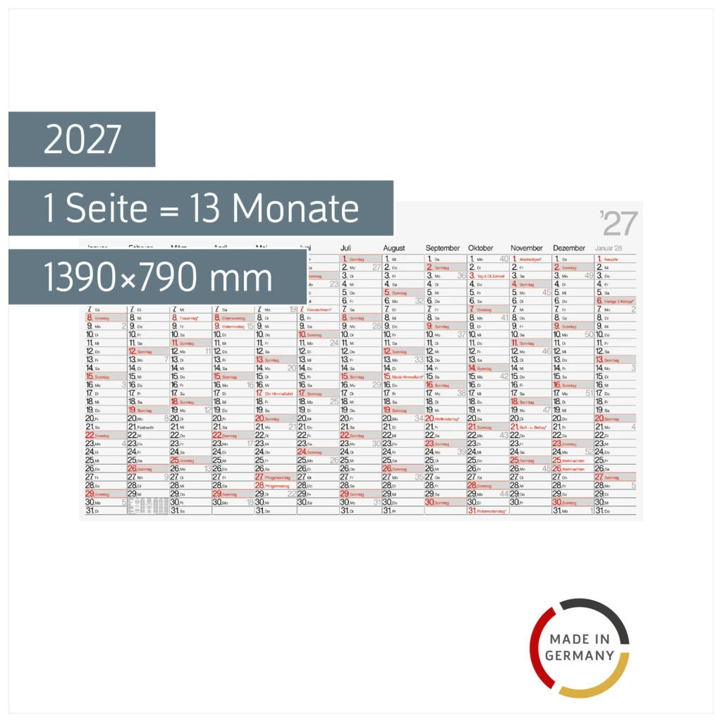 Plakatkalender Mod. 701 00 2027 | 1390×790 mm