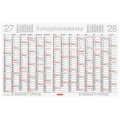 Schuljahreskalender 2027/2028 abwischbar | 75×47 cm