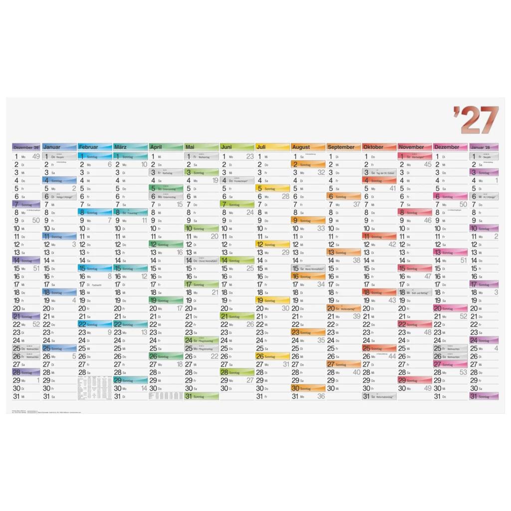 Plakatkalender DATAline 2027 | 1060×666 mm