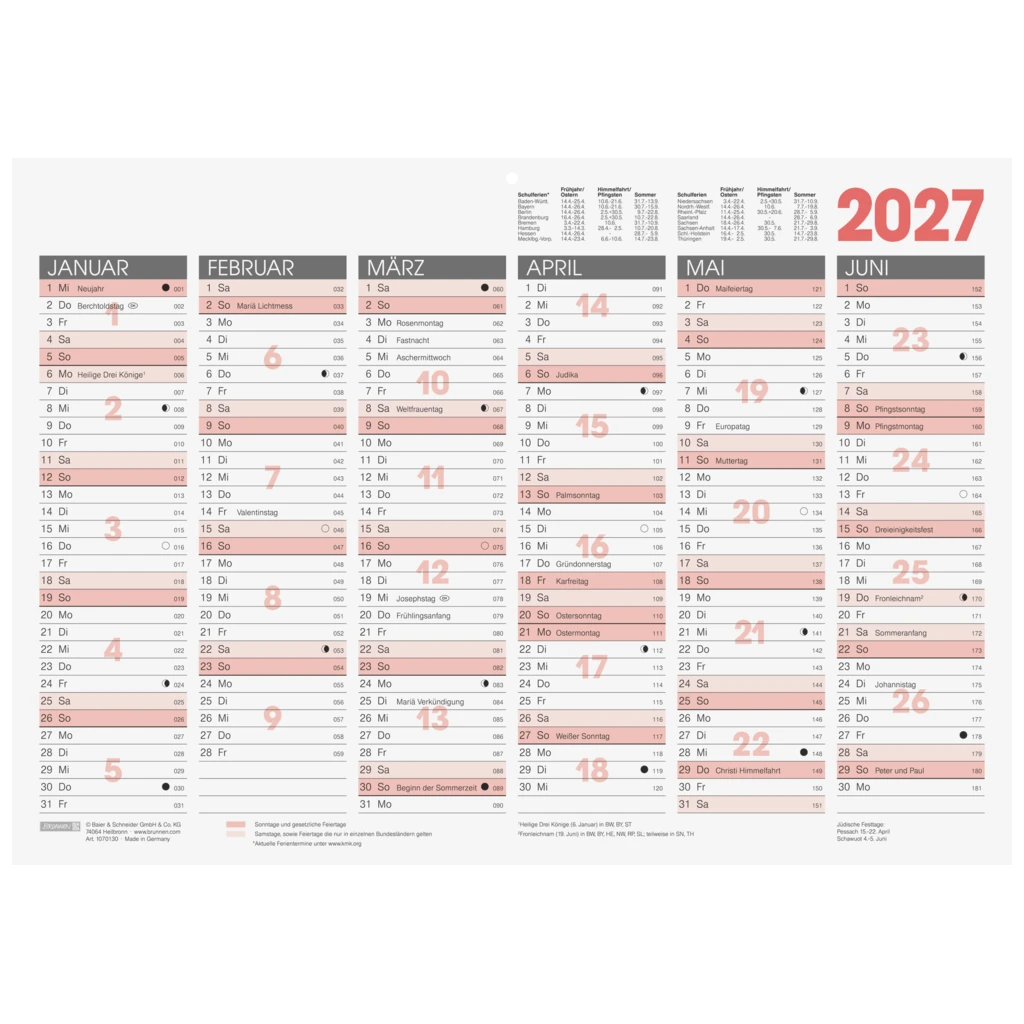 Tafelkalender 2027 | A3 quer