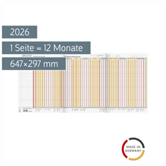 Urlaubsplaner 2026 „Jumbograph“ | 647×297 mm