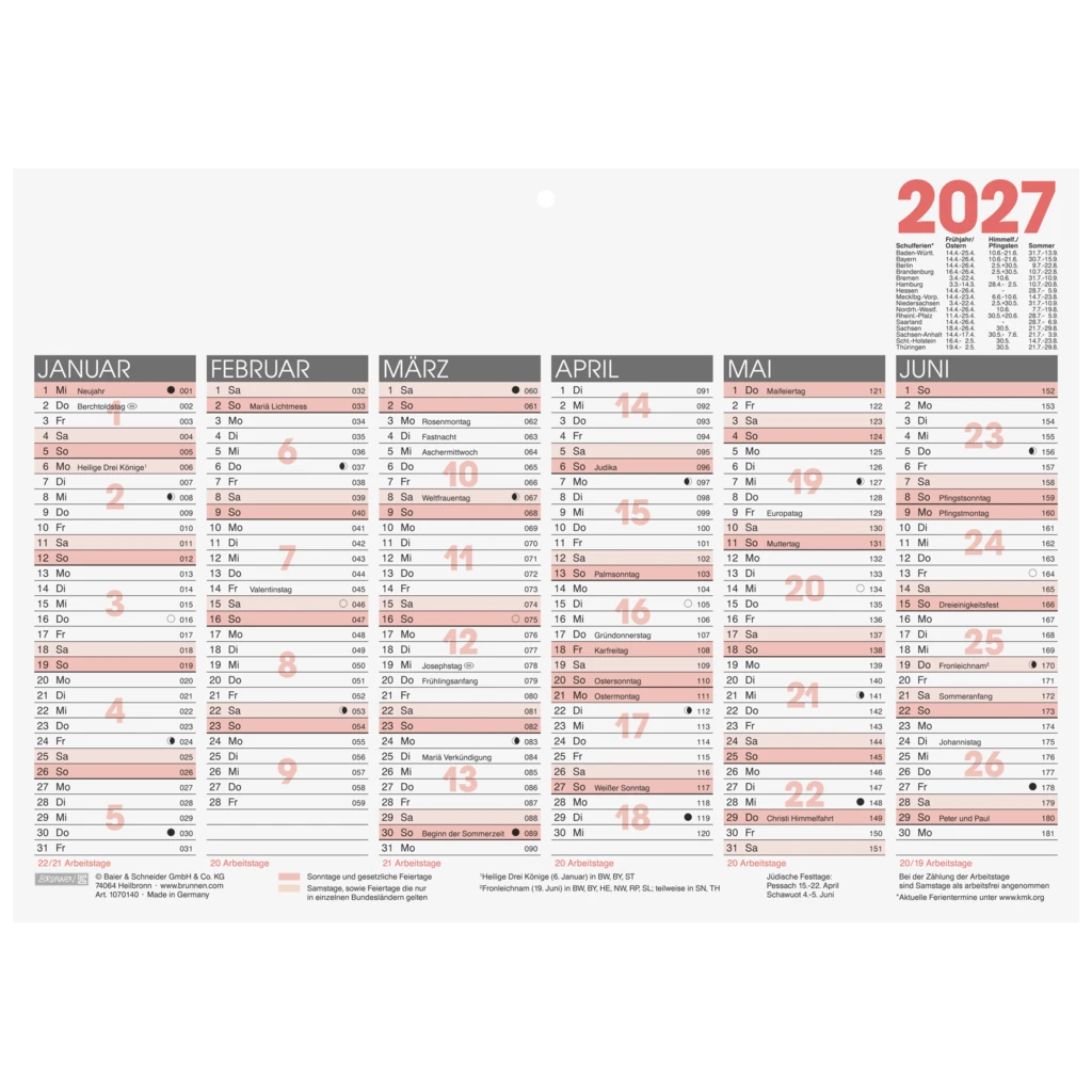 Tafelkalender 2027 | A4 quer